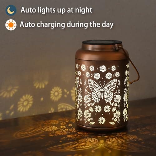Mothers Day Gifts for Women Mom Grandma, Birthday Gifts Butterfly Solar Lights Outdoor Waterproof, Decoration Outside for Outdoor, Yard, Garden Decor Butterflies Solar Lantern - Thumbnail 2