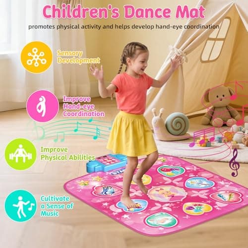 LZFYMXOK Dance Mat for Kids 3-12 – 9-Button Electronic Music Playmat with 3 Game Modes, 8 Challenge Levels & LED Score Display, Anti-Slip Foldable Dancing Pad, Birthday Gifts for Girls - Thumbnail 4