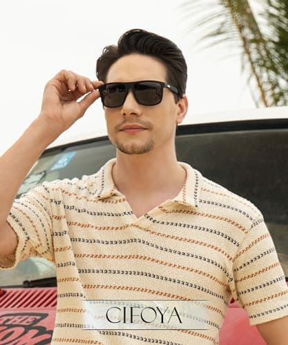 CIFOYA Sunglasses-for-Men Polarized Mens Sunglasses: Retro Sun glasses with UV Protection for Driving Fishing Golf - Thumbnail 2