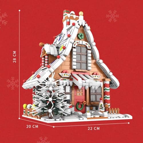hahaspil Christmas Gingerbread House Ornaments Building Set Toys, ​with Led Light, for Kids, Boys, Girls & Adults, Christmas Decorations for Tabletop & Home, Advent Calendar 2025 (1620 Pieces) - Thumbnail 5