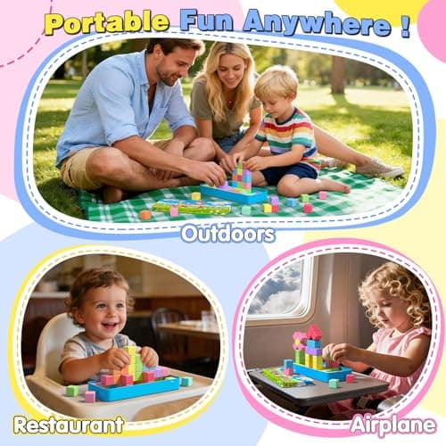 Goodtiles Mini Magnetic Blocks, Travel Outdoor Toys for Kids Ages 3-5 4-8, Magnet Cubes with Iron Box, STEM Montessori Sensory Building Toys, Ideal Gifts for Toddlers Boys Girls Birthday - Thumbnail 6