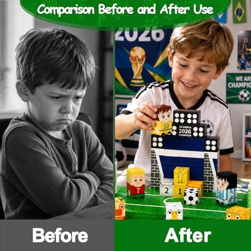 Vodolo 2026 World Cup Gift,142PCS Mini Magnetic Building Blocks with Light Up Blocks for Kids Adult - Thumbnail 2