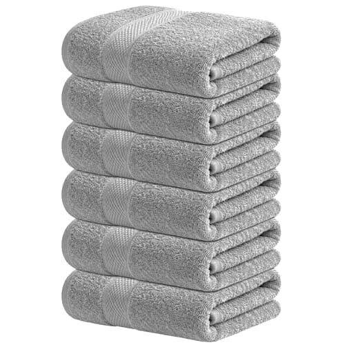 Infinitee Xclusives Gray Hand Towels for Bathroom - Set of 6 (16x28 inches) 600 GSM, 100% Cotton Ultra Soft, Quick Drying, Hotel Quality Hand Towel Set (Charming Grey, Hand Towels) - Image 1