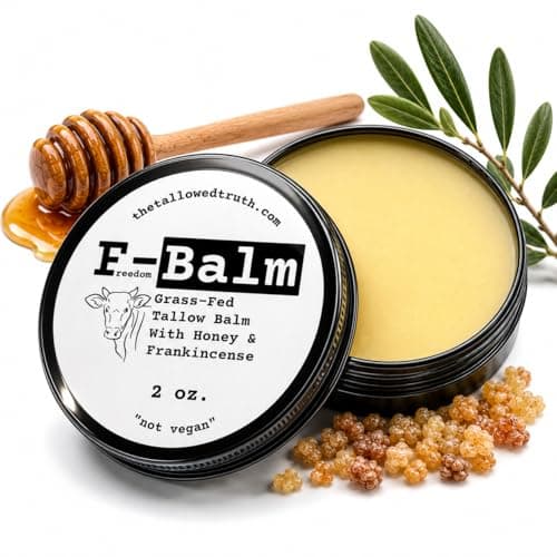 The Tallowed Truth Tallow Balm - Beef Tallow for Skin and Face, Honey Balm - 5 Ingredient Face Moisturizer - Grass-Fed, Made in Canada, Frankincense & Honey, 2 oz