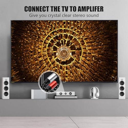 ITIFANLY 2RCA Male to Male Audio Cable, 2RCA Cable with 24K Gold Plated Connectors for TV, Amplifier, Home Theater, Gaming Console 6ft (1.8M) - Thumbnail 5