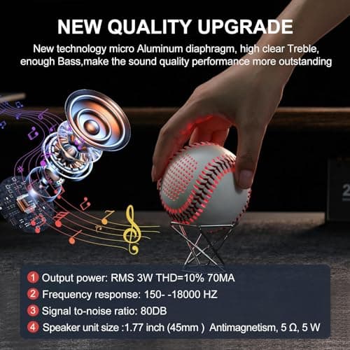JIOBOLION Glow in the Dark Baseball Bluetooth Speaker - Thumbnail 2