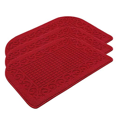COSY HOMEER 32X20 Inch Anti Fatigue Kitchen Rug Mats are Made of 100% Polypropylene Half Round Rug Cushion Specialized in Anti Slippery and Machine Washable Burgundy (3 pcs) - Image 1
