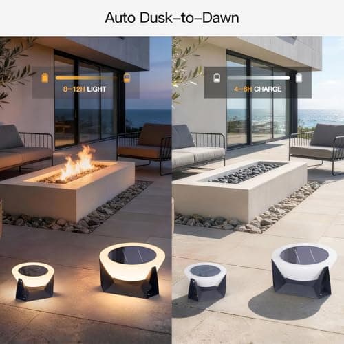 MVBT Solar Floor Lamp, Medium Solar Lantern, 3000K LED Outdoor Lanterns for Porch, Dusk to Dawn Outdoor Lights for Patio, Waterproof Floor Lamps, Modern Garden Lights Free Standing for Deck Table Yard - Thumbnail 4