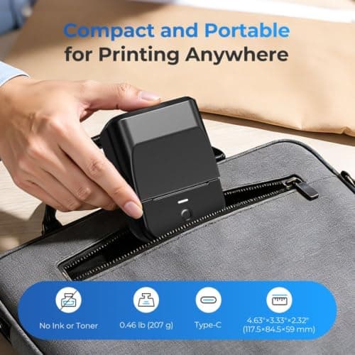 TYPONOS PM240 Label Maker Machine with 3 Tapes, 2" Portable Thermal Label Printer for Phone & PC, Bluetooth Label Maker with Multiple Templates for Small Business, Office, Home, School, Set 1 - Thumbnail 6