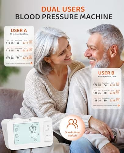 Blood Pressure Monitors for Home Use, Clinically Accurate Blood Pressure Machine, XL Blood Pressure Cuff, Irregular Detection, Large LCD 3-Color Display, Dual User, Voice Broadcast, Rechargeable - Thumbnail 3