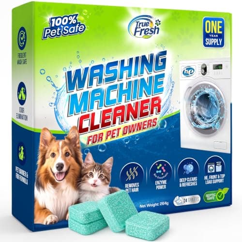 True Fresh Washing Machine Cleaner Tablets 25-Pack – Deep Cleaning & Descaling for Front Load, Top Load & HE Washers – Helps Remove Residue, Hard Water Buildup & Odor-Causing Deposits (24, Pack of 24)