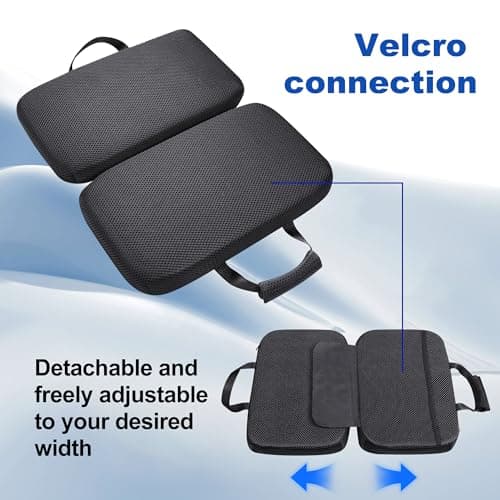 SCOMEE Gel Memory Foam Seat Cushion with Washable Cover Non-Slip Thick Chair Cushion with Portable Handle & Storage Pocket Adjustable Chair Pad for Long Sitting (Black) - Thumbnail 4