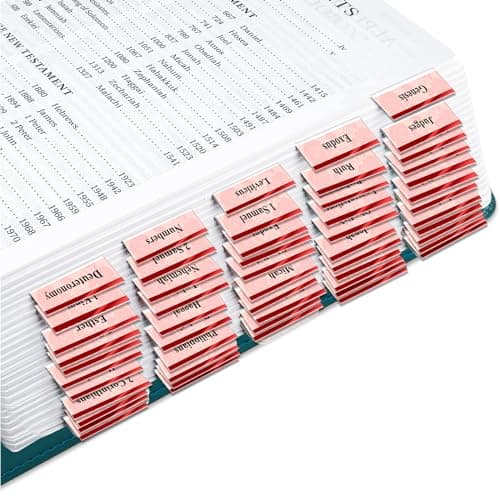 80pcs Bible Tabs,Rose Theme, Laminated Bible Tabs for Women and Men,Bible Tabs,Bible Book Tabs, Bible Labels Tabs,Large Print Neutral Bible Tabs for Easy Navigation Old and New Testament - Image 1