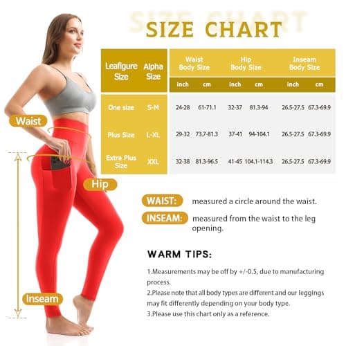 Walifrey Leggings with Pockets for Women, High Waisted Buttery Soft Womens Leggings for Gym Yoga Workout (Red LXL) - Thumbnail 6