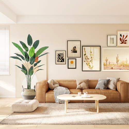 Artificial Bird of Paradise Plant 7 ft(84 in) Fake Palm Tree for Indoor Outdoor Modern Decor Faux Plants for Home Office Perfect Housewarming Gift with 20 Trunks Faux Leaves 1 Pack - Thumbnail 6