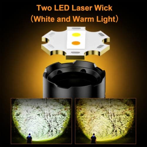 SKYFIRE Rechargeable Headlamp 3000 Lumens, LED Brightest Headlamps for Adults with 7500mAh Battery, Motion Sensor Waterproof Headlamp for Camping Hiking Hunting - Dual Light Sources Warm & White Light - Thumbnail 3