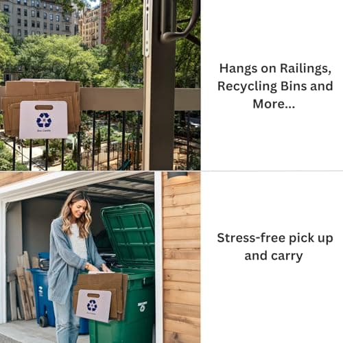 Box Caddy - Cardboard Recycling Organizer. The ultimate solution to store, transport, and recycle your boxes. Eliminates cardboard clutter. (White/Blue) - Thumbnail 5
