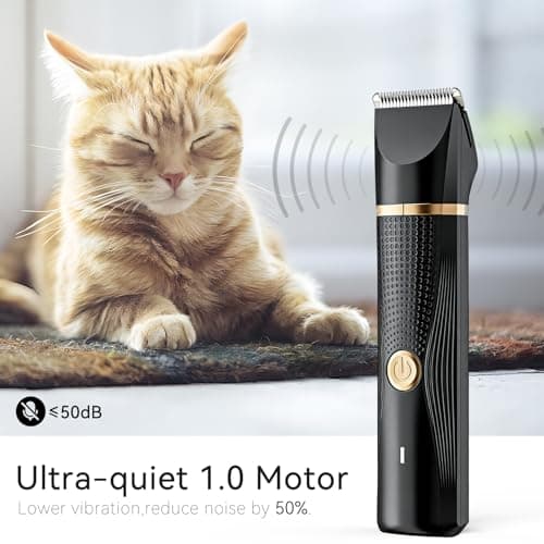 Bautrium Cat Grooming Clippers Kit with Paw Trimmer, 3 in 1 Electric Pet Hair Trimmer Supplies for Thick Matted Hair, Heavy Coat Butt Shaver Cat Razor Fur Trimmer for Dogs at Home (Black) - Thumbnail 3