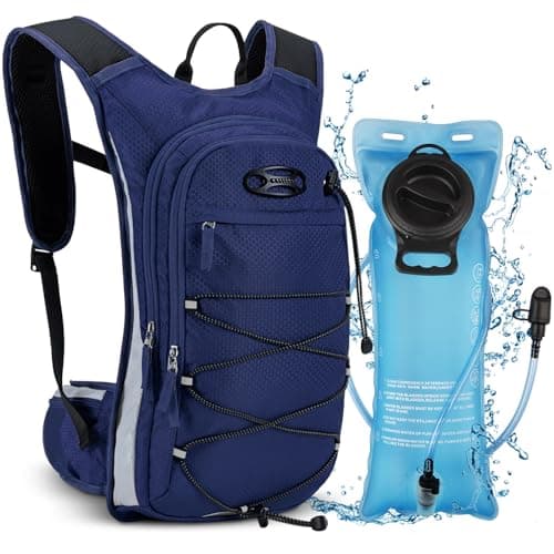 NOOLA Hydration Backpack, Insulated Hiking Water Backpack with 3L TPU Water Bladder for Men Women, Running Hydration Pack Hydro Daypack for Hiking, Trail, Running, Marathons Race, Cycling, Navy Blue - Image 1