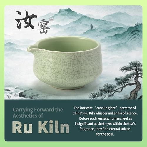 TEANAGOO Matcha Whisk Set Green,7 Pcs Matcha Set,Matcha Starter Kit for Ceremony,Matcha Tea Set for Making Breakfast/Latte,Green Matcha Bowl(Chawan) whith Spout and Whisk,Gift for Friend/Family - Thumbnail 2