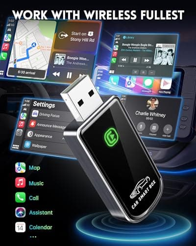 Amzfeel Wireless CarPlay Adapter for Apple iPhone iOS 10+ & Cars from 2015+, Mini Edition, Converts Factory Wired to Wireless CarPlay Dongle Plug & Play (Brushed Cobalt Blue) - Thumbnail 5