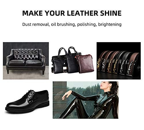 Shoe Buffer Kit Electric Shoe Polisher Brush Shoe Shiner Dust Cleaner Portable Leather Care Kit for Shoes, Bags, Sofa (Black) - Thumbnail 3