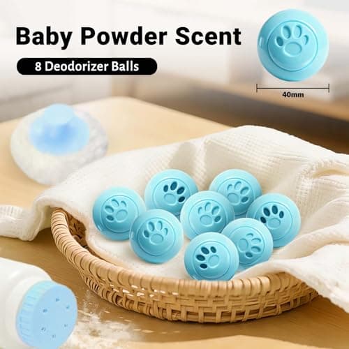 STRN Sneaker Deodorizer Balls 8 Packs Baby Powder Scent Shoe Odor Elimination, Scented Plastic Ball, Long-lasting Freshness Shoe Deodorizer for Sneakers Gym, Bags, Cars and Small Spaces - Thumbnail 2