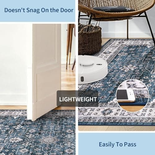 GarveeHome 5x7 Area Rug Vintage Tribal Washable Rugs for Living Room Bedroom, Soft Low Pile Non Slip Accent Floor Mat Oriental Print Throw Rug Indoor Carpet Dining Room Playroom - Thumbnail 5