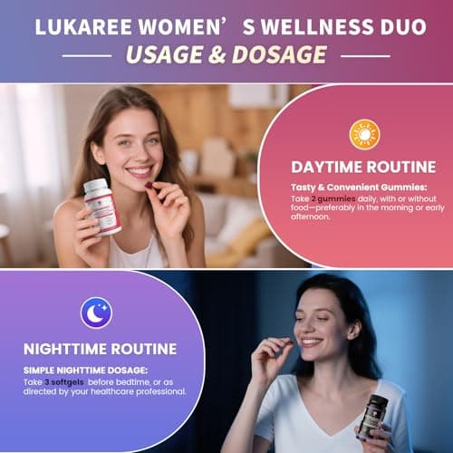 Lukaree Evening Primrose Oil & Cranberry Wellness Duo – Supports Urinary Health, Hormonal Balance, Skin Health, Stress Relief, and Relaxation – Daytime Clarity & Nighttime Calm – 30-Day Supply - Thumbnail 6