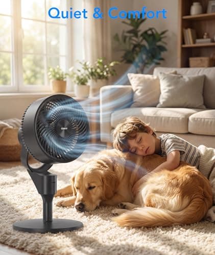 COWSAR Pedestal Fan for Bedroom, 80° Oscillation Standing Fan with Remote, Quiet Floor Fan for Room, Air Circulator Fan with 3 Speeds, 6H Timer, 2 Heights, 90° Vertical, Aroma Box, Black - Thumbnail 6