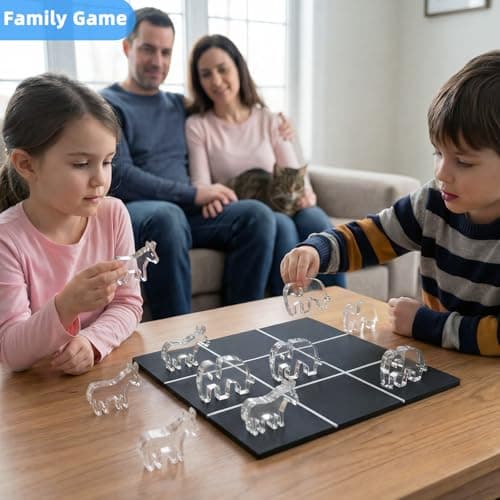 Lewabov Acrylic Tic Tac Toe Board Game - Modern Coffee Table Decor, Easter Basket Stuffers for Teens & Adults, Office Desk Accessories & Family Game Night Essentials,2‑in‑1 Game and Decor piece - Thumbnail 4