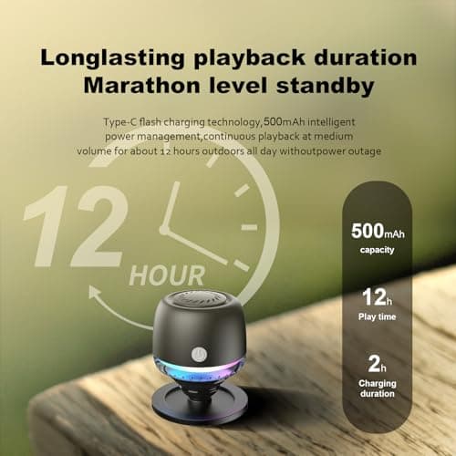 EGBULL Portable Bluetooth Speaker, Mini Magnetic Wireless Speaker with RGB - Thumbnail 3