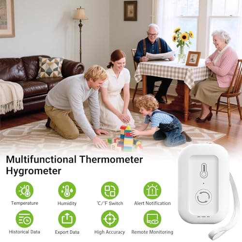 WiFi Thermometer Hygrometer, Smart Humidity Temperature Sensor with App Notification Alert, Data Storage, Remote Monitor for Room, Nursery, Greenhouse, Humidor, Wine Cellar - Thumbnail 2