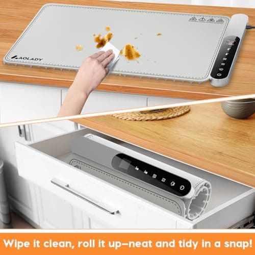 Warming Mat for Food with APP Controller, Birthday Gifts for Mom Dad Wife Grandma, 15"x23.6" Portable Versatile Food Warmer for Parties and Daily Use, Several Timer Options & Heating Levels, Gray - Thumbnail 5