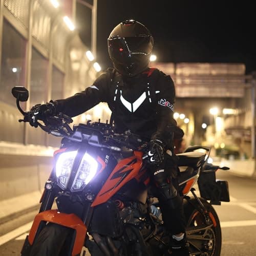 RKV86 Motorcycle Jacket for Men with CE Armored Mesh Riding Jacket Breathable Motorbike Hi-viz Adventure Jacket Black 2XL - Thumbnail 3