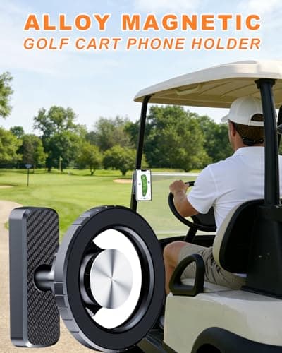 Eolzzi Golf Cart Seat Cover & Phone Holder Set, 360° Magnetic Mount for Club Car, Waterproof Seat Cover with 3 Pockets, Golf Accessories Gifts for Men Dad, Grey - Thumbnail 5