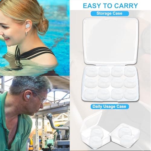 Schiara Ear Plugs for Sleeping, 8 Pair(16 Pieces) Moldable Noise Cancelling Silicone Earplugs for Swimming, Snoring, Sleep and Studying - Thumbnail 6