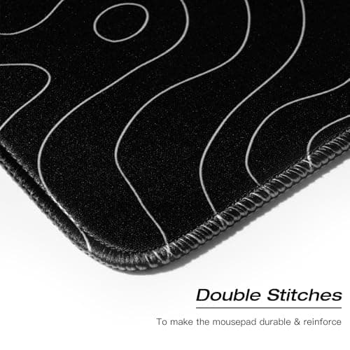 XVX Black and White Topographic Mousepad, XXLarge Gaming Mouse Pad for Desk 35.4x15.7 Inch,Waterproof Desk Pad with Non-Slip Rubber Base Mice Pad,Keyboard Mat Computer Game Mouse Mat - Thumbnail 3