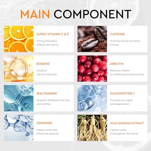Super Vitamin C Serum For Women Over 70,Vitamin C Face Serum For Women Anti Aging Dark Spot Remover For Face Skin Care, Targets Age Spots, Wrinkles, Brightening, Pore Minimizer, Hydration 1.7fl Oz - Thumbnail 5
