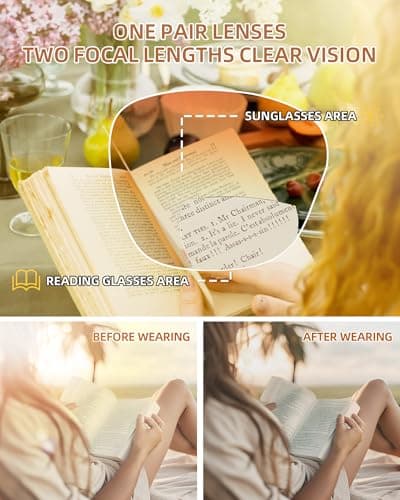 LADEESSE 3 Pack Bifocal Reading Sunglasses for Women, UV400 Sun Readers Glasses Spring Hinge Outdoor Sunglasses +1.00 - Thumbnail 5