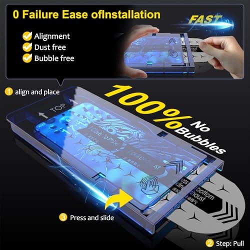 jpyyw 3 Pack Designed for Samsung Galaxy S24 Plus Screen Protector with Install Frame, 9H Tempered Glass Film, Bubble Free - Thumbnail 2