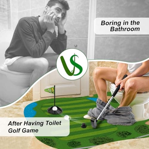 Toilet Golf Gifts for Men, Father‘s Day Gifts from Daughter Son Golf Game, Anniversary Birthday Gift for Men Dad Him Husband Boyfriend, Funny Gamer Toilet Game, Gag Gift for Him Who Have Everything - Thumbnail 3