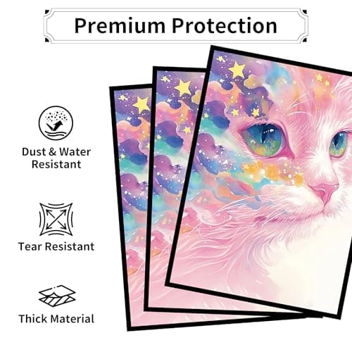 MTG Card Sleeves, Ultra Clear Front & Matte Finish Back, 100 Count Standard Size Matte Art Sleeve for Magic The Gathering (Cat) - Thumbnail 4