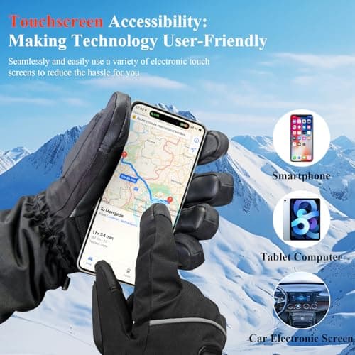 Minthouz Heated Gloves for Men Women - 5000mAh Rechargeable Heated-Gloves with Touchscreen Waterproof, Upgrade Non-Slip Electric Heating Glove for Winter Outdoor Cycling Camping Skiing Fishing Hiking - Thumbnail 4