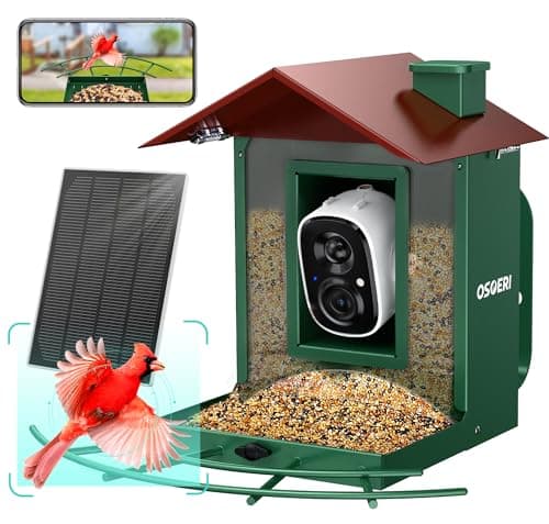 Osoeri Bird Feeder with Camera, Camera Bird Feeder for Outside, Solar-Powered, Smart AI Identify Birds, Auto Capture Video & Instant Arrival Alert, Ideal Gift for Family and Birdlover - Image 1