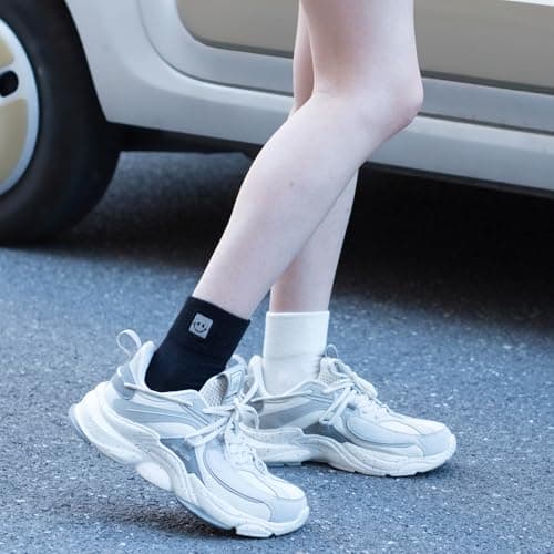 HUGSWEET Thin Soft Cotton Crew Socks for Women Ankle above Bootie Socks Gifts for Women 5-10 Pairs - Thumbnail 6