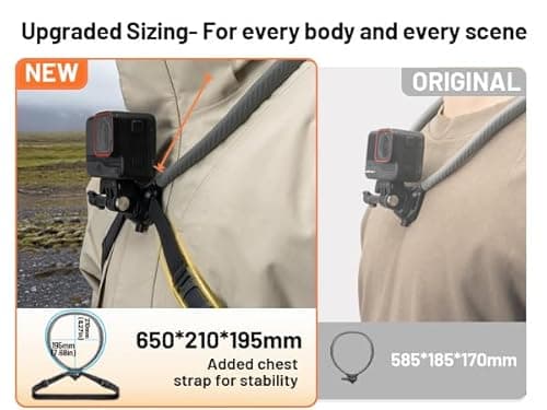 PGYTECH CapLock POV Action Camera Neck Mount, Quick Release & Adjustable Chest Strap, Hand Free Video Vlog Necklace Lanyard Holder for DJI OSMO Action 6/5 Pro/Pocket 3/Xtra Muse, Gopro 13/12, Insta360 - Thumbnail 2