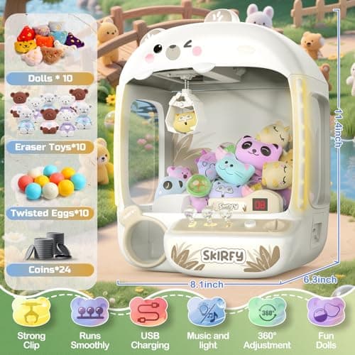 Skirfy Claws Machines for Kids Bear,Vending Machines Toys with Sound,Lights and Furbys for Girls,Arcades Games Toys for Ages 8-13,Birthday Party for 6 7 8 9 Year Old Boys Girls - Thumbnail 2