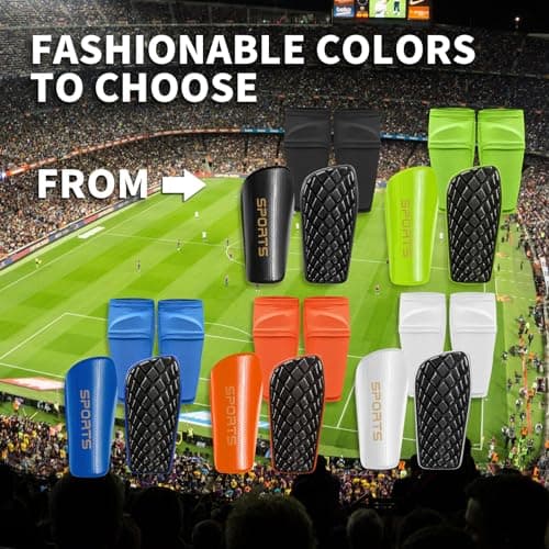 LPONJAR Soccer Shin Guards for Kids Youth Adults - Shin Pads and Sleeves with Optimized Insert Pocket for Boys Girls Men Women for Football Games - Protective Soccer Equipment - Thumbnail 6