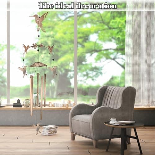 Wind Chimes for Outside Garden Decor - Hummingbird Decorations Wind Chimes, Birthday Gfits for Women, Mom, Grandma, Memorial Gifts, Housewarming Gifts, Yard or Patio Deals - Thumbnail 5